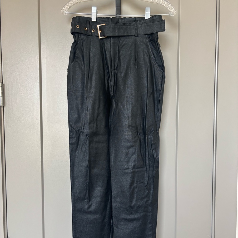 Men's Black Pants with Belt